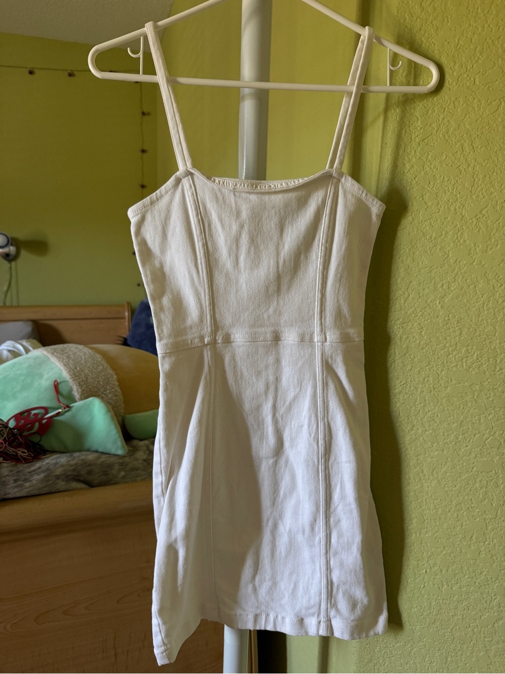 H&M White Spaghetti Strap Mini Dress